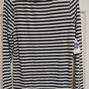 Indigo Long sleeve striped turtle neck